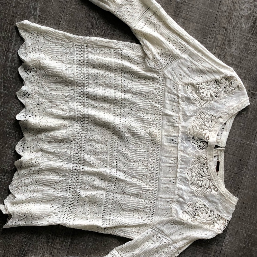 Free people long sleeve lace shirt